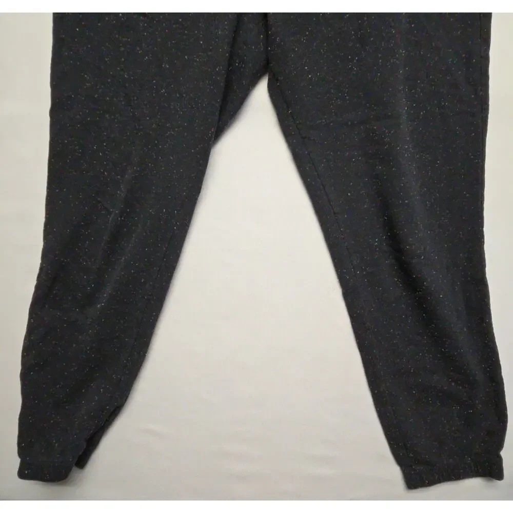 Nike Womens Black Rainbow Speckled Hoodie Jogger Set XL Cotton Blend Casual